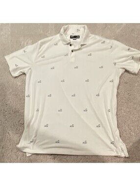 Oakley Hydrolix Men's White Golf Polo Shirt 2XL Short Sleeve Regular Fit Logo